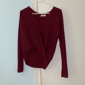 Deep Red Cropped Sweater